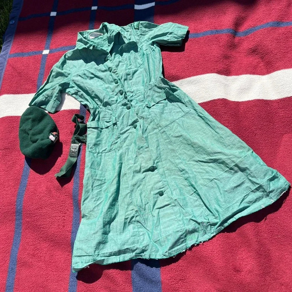 Vintage Girl Scout Green Uniform